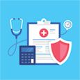 clipboard, calculator, stethoscope